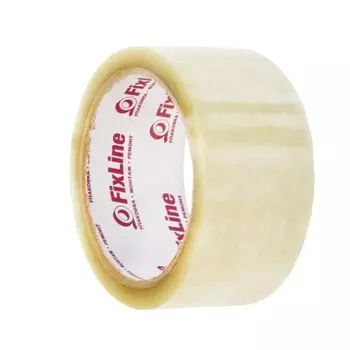 Лента клейкая FixLine, прозрачная, 48 мм 53 м