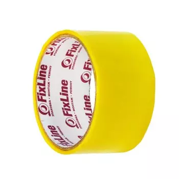 Лента клейкая FixLine, желтая, 48 мм 16 м