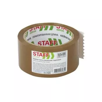 Лента клейкая STAFF 440159, коричневая, 40 мкм, 50 мм х 66 м