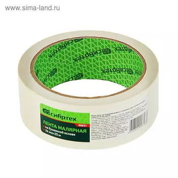 Лента малярная "СИБРТЕХ", 36 мм 25 м, самоклеящаяся, бумажная основа