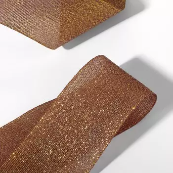 Лента парчовая, 40 мм, 23 ± 1 м, цвет сливовый №012