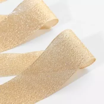 Лента парчовая, 40 мм, 23±1 м, бежевая №035