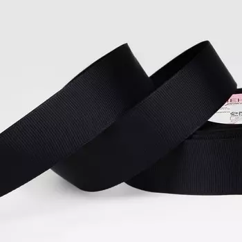 Лента репсовая, 25 мм, 23±1 м, чёрная №39