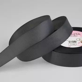 Лента репсовая, 25 мм, 23±1 м, серая №107