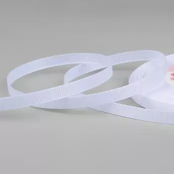 Лента репсовая, 6 мм, 23±1 м, белая №01