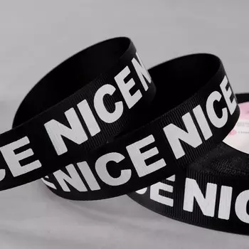 Лента репсовая «Nice», 25 мм, 23 ± 1 м, цвет белый/чёрный