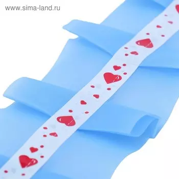 Лента "Волна", шёлк, 3 м, голубая