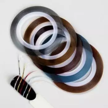 Ленты клеевые для декора, 5 шт., 1 мм, 18 м, разноцветные