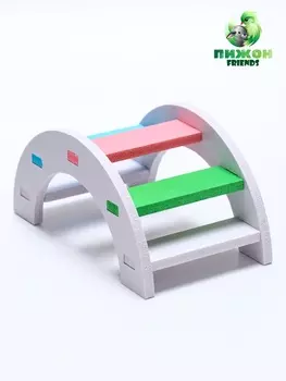 Лесенка для грызунов с цветными ступеньками, белый