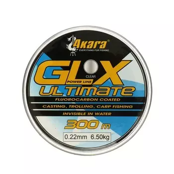 Леска Akara GLX Ultimate Power Line, диаметр 0.22, тест 6.5 кг, 300 м, прозрачная