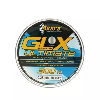 Леска Akara GLX Ultimate Power Line, диаметр 0.28, тест 10.4 кг, 300 м, прозрачная