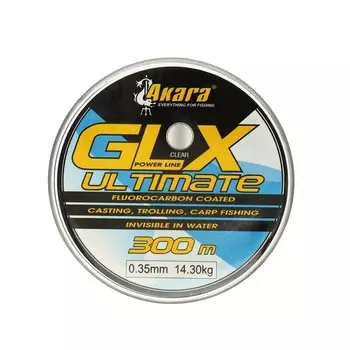 Леска Akara GLX Ultimate Power Line, диаметр 0.35, тест 14.3 кг, 300 м, прозрачная