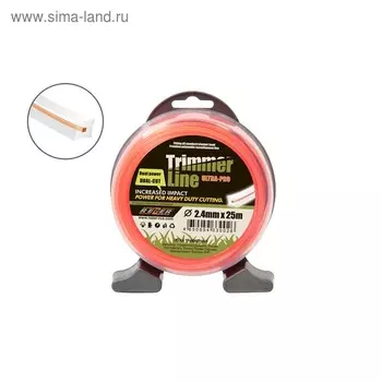 Леска для триммера Rezer 03.007.00011, двухкомпонентная, d=2.4 мм, 25 м, сечение квадрат