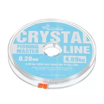 Леска монофильная ALLVEGA Fishing Master CRYSTAL, диаметр 0.20 мм, тест 4.89 кг, 30 м