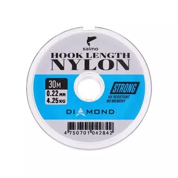 Леска монофильная Salmo Diamond HOOK LENGTH NYLON, диаметр 0.22 мм, тест 4.25 кг, 30 м