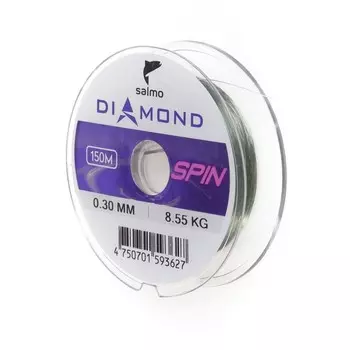 Леска монофильная Salmo Diamond SPIN, диаметр 0.3 мм, тест 8.55 кг, 150 м, светло-зелёная