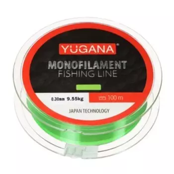 Леска монофильная YUGANA, диаметр 0.3 мм, тест 9.55 кг, 100 м, зелёная