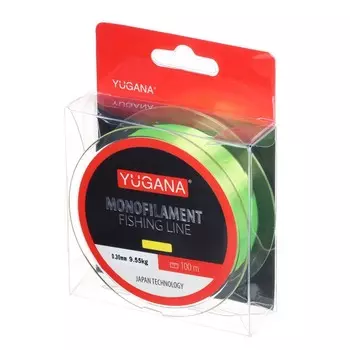 Леска монофильная YUGANA, диаметр 0.3 мм, тест 9.55 кг, 100 м, жёлтая