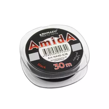 Леска Naмazu Aмida, диаметр 0.23 мм, тест 6 кг, 30 м, угольно-черный, 1 шт.