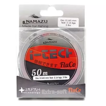 Леска Naмazu I-Tech Fluco, диаметр 0.234 мм, тест 4.09 кг, 50 м, прозрачная