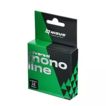 Леска NISUS MONOLINE, диаметр 0.28 мм, тест 7.2 кг, 100 м, зелёная