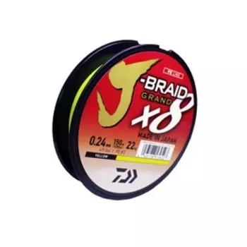 Леска плетеная DAIWA J-BRAID GRAND X8 0.24MM-135M YELLOW
