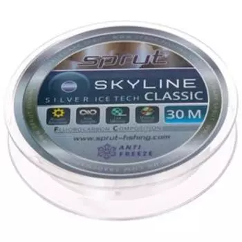 Леска зимняя Sprut SKYLINE CLASSIC Fluorocarbon Composition IceTech 0,125 мм, 2,85 кг, цвет серебристый