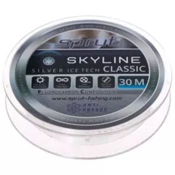 Леска зимняя Sprut SKYLINE CLASSIC Fluorocarbon Composition IceTech 0,145 мм, 4,05 кг, цвет серебристый