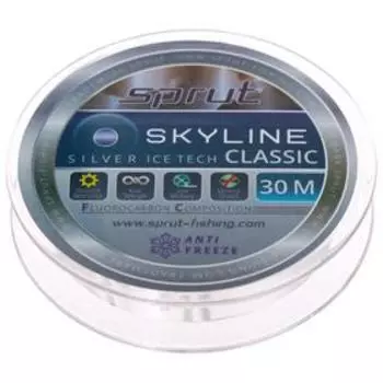 Леска зимняя Sprut SKYLINE CLASSIC Fluorocarbon Composition IceTech 0,165 мм, 4,75 кг, цвет серебристый