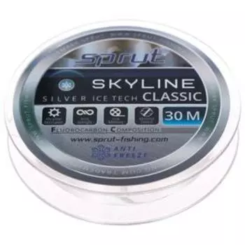 Леска зимняя Sprut SKYLINE CLASSIC Fluorocarbon Composition IceTech 0,185 мм, 5,45 кг, цвет серебристый
