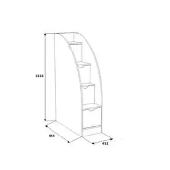 Лестница-комод, цвет дуб молочный / розовый