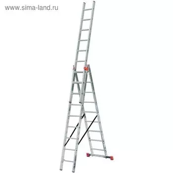 Лестница KRAUSE MONTO TRIBILO, трехсекционная, с траверсой, 10 ступеней