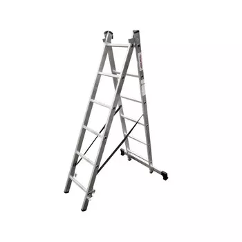 Лестница "Новая высота", алюминиевая, двухсекционная, 2х6 ступеней