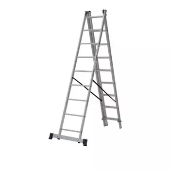 Лестница "Новая высота", алюминиевая, трехсекционная, 3х9 ступеней