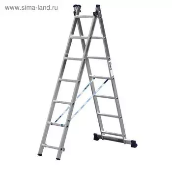 Лестница "СИБИН" 38823-07, двухсекционная, 7 ступеней
