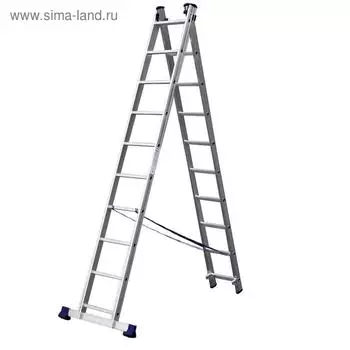 Лестница "СИБИН" 38823-10, двухсекционная, 10 ступеней