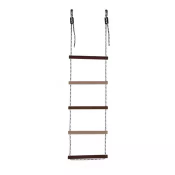 Лестница веревочная 5 перекладин d=25, цвет коричневый, бежевый