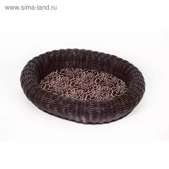 Лежанка "Аякс" №1, экоротанг, 51 х 42 х 10 см, тёмное дерево, микс