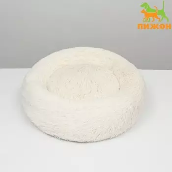 Лежанка для собак и кошек, длинный мех, 808025 см, молочная
