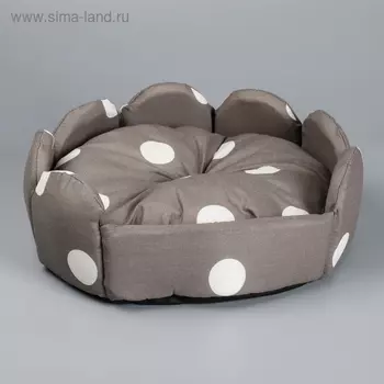 Лежанка "Кокетка" из поплина, 42х42х19 см микс цветов