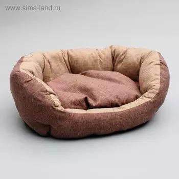 Лежанка "Комфорт", 49 х 36 х 17 см, рогожка, коричневый