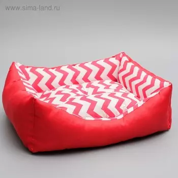 Лежанка "Зиг-заг", 45 х 35 х 13 см, красная
