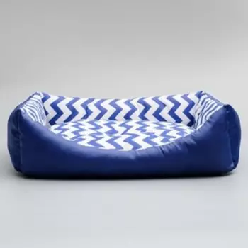 Лежанка "Зиг-заг", 55 х 45 х 15 см, синяя