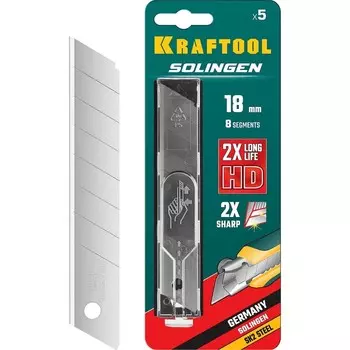 Лезвия KRAFTOOL 09605-18-S5_z02, сегментированные, 18 мм, 5 шт.