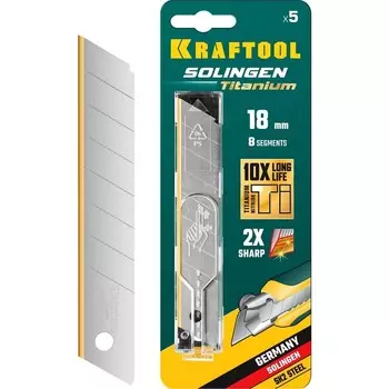 Лезвия KRAFTOOL 09605-TIN-18-S5_z02, сегментированные, 18 мм, 5 шт.