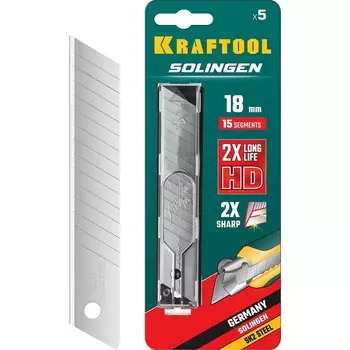 Лезвия KRAFTOOL 09606-18-S5_z02, сегментированные, 18 мм, 5 шт.