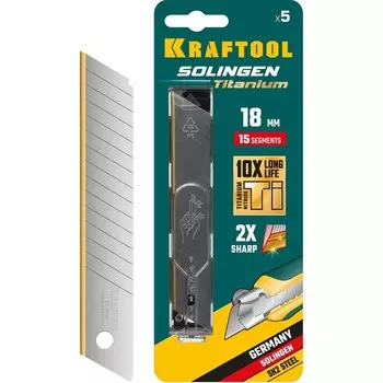 Лезвия KRAFTOOL 09606-TIN-18-S5_z02, сегментированные, 18 мм, 5 шт.