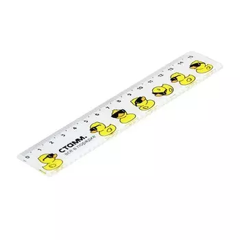 Линейка 15 см Стамм "Утки", пластиковая, с волнистым краем, европодвес