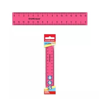 Линейка гибкая 15см ErichKrause "Bubble Gum", пластиковая, розовая, в флоупаке