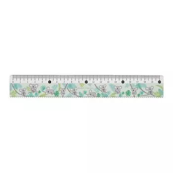 Линейка 20 см HappyGraphix "Коалы", с волнистым краем
